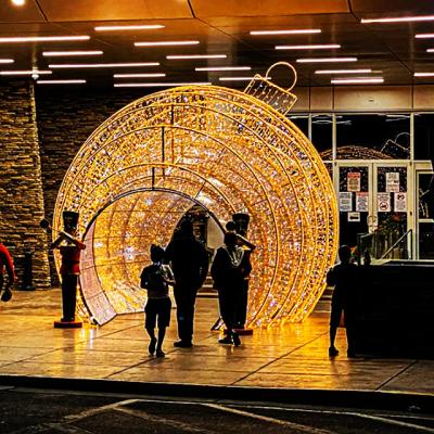 China Strong Festive Atmosphere Large Deco Project 3d Custom Commercial Led Pattern Ball Arch Lights Christmas Light for sale