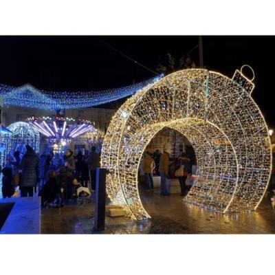 China Strong Festive Atmosphere 3d Led Pattern Christmas Ball Pattern Lights Outdoor Arch Led Pattern Ball Christmas Light Holiday Repeat for sale