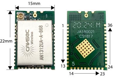 Китай Сила модуля 434/470/868/915MHz 13dBm TX GHz битов TI CC1312 IoT AES 256 под продается