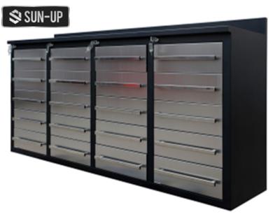 China New Design Cold Rolled Steel Plate Metal 20 Drawer Heavy Duty Workbench For Garage Workshop for sale