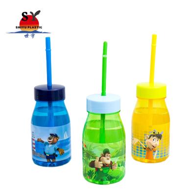 China Promotional Space Children Promotion Space Kids Drink Unicorn Cheap Travel Logo Gym Drinks Sustainable Cheap Reusable Smart Pet Shaker Plastic Water Bottle for sale