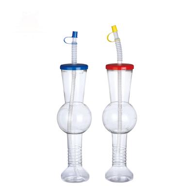 China Viable Most Popular Reusable Round Ball Shape Slush Beer Yard SY126F 500ml Plastic Cup With Straw for sale