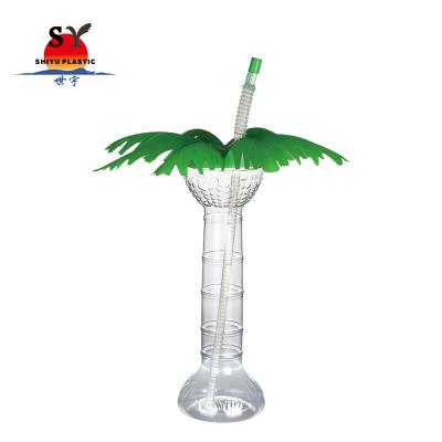 China Vintage Design SY119F 520ml Drinking Water Beer Beer Slush Ice Plastic Drinking Yard Cup With Straw for sale