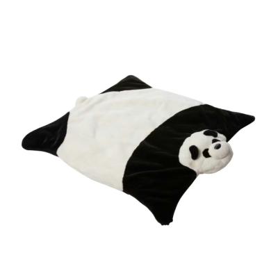 China Hot Selling Cartoon Panda Shawl Polyester Hot New Design Amazon Imitation Rabbit Hair Double-Layer Blanket for sale