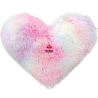 China Anti-Static Pillow Cartoon Love Stuffed Yarn Plush Pillowcase Solid Color Back Cushion Nap Heart Shaped Plush Pillow for sale