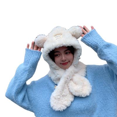 China Hot Selling Rex Polyester Rabbit Fur Scarf Women's Plush Leather Plush Autumn And Winter Bib Label Polyester Thick Blanket Bib for sale