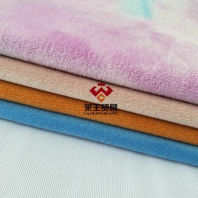 China Anti-Static 100% Polyester Customized Tie Dyed Spandex E-F-Velvet Fabric Super Soft For Clothing For Plush Toy For Blanket For Carpet for sale