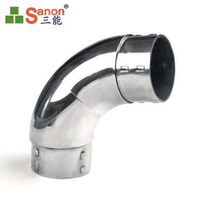 China Decoration Round Stainless Steel Elbow Balustrade Fitting 51mm Baluster Joint Inox Angle for sale