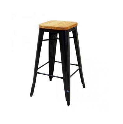 China Hotel Chair Tolixs Stool With Timber Seat Metal Bar Stool for sale