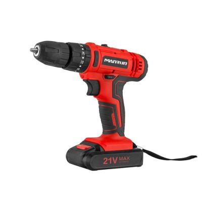 China MANRUN 214T 21V Cordless Electric Impact Drill Machine Power Keyless Drill 10mm Chuck for sale