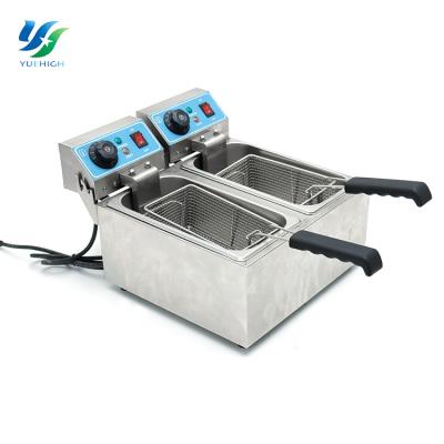 China High Efficiency In Stock Two Tank Commercial Electric Funnel Cake Fryer With Built In Oil Filter for sale