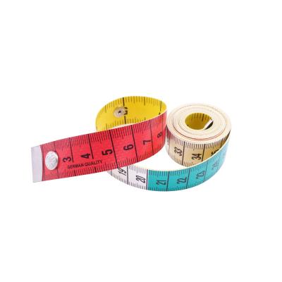 China Hotels Color Tape Measure With Soft Scale Ruler 150cm Button Color Tailor's Tape Measure Clearly for sale