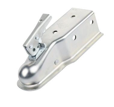 China Trailer Parts 50mm Straight Trailer Coupler Stainless Steel Trailer Coupling With 50mm Ball 50mm Channel 3500lbs Capacity Coupler For Trailer for sale