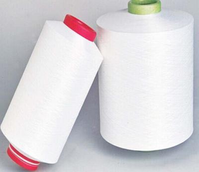 China Polyester Filament 150D/144F and 150D/48F Yarns Viable Bottom Stretch DTY Semi-Matte White For Overlocking, Sewing for sale