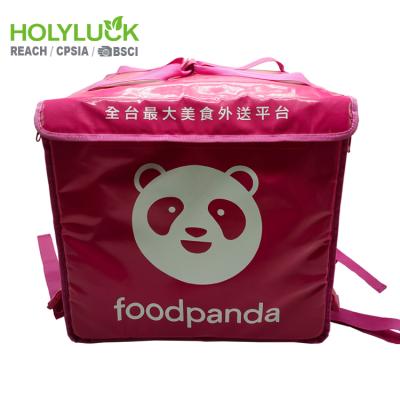 China Waterproof Pink Reusable Food Delivery Bags Strong Thermal Food Bag Backpack Grip And Panda for sale