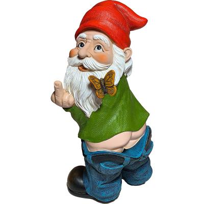 China Morden Garden Gnome Statues - Outdoor Funny Finger Gnome Figurine, Naughty Gnome Sculpture Decorations for Patio Yard Lawn Ornament for sale