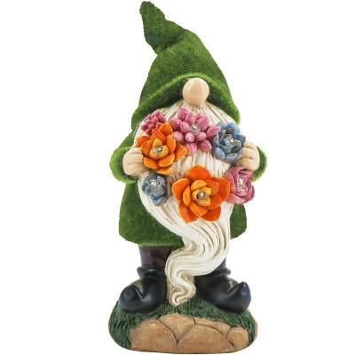 China Fairy Tale Garden Gnome Statue Resin Gnome Figurines Solar Led Lights Outdoor Gnomes Decorations for Patio Yard Lawn Porch Ornament Gift for sale