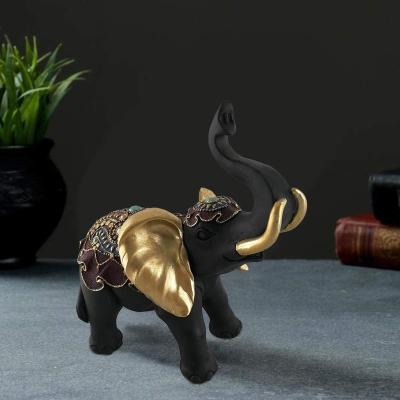 China Art Deco Wealth Lucky Elephant figurine with trunk up collectible elephant statue figurines perfect for home decor gift elephant figurine for sale