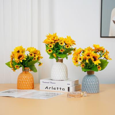 China Molandi luxury home decor to home gift style vases items decorative modern nordic creative ceramic sunflower vase custom made artificial flower ceramic for sale