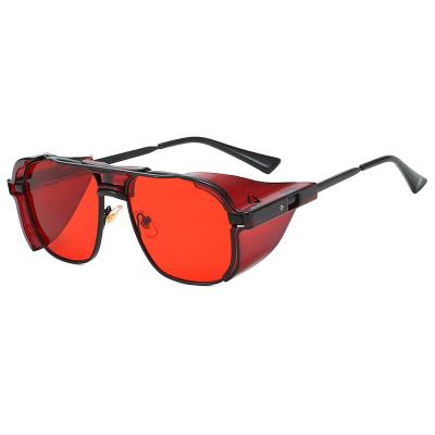 China Fashion Sunglasses 2021 Windproof Glasses 4/2/0.077 Retro Fashion Personality Vapor Square Sunglasses Metal Sunglasses for sale