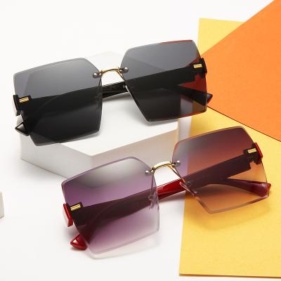 China 2021 hot sale frameless diamond famous brand sunglasses fashion new frame sunglasses cutting sunglasses for sale