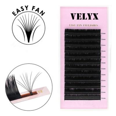 China 2023 Easy Tray Russian Volume Eyelash Extensions Natural Soft Private Label Fans Eyelash Extension Matte Black for sale