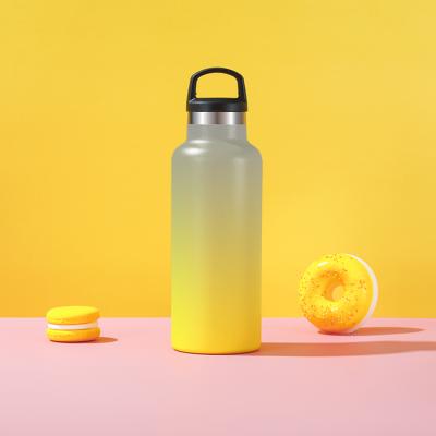 China 2021 500ml Single Wall Wide Mouth Disposable Stainless Steel Water Bottle With New Flower Lids for sale