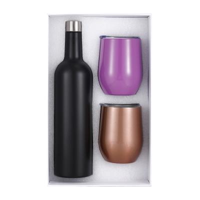 China Disposable Christmas And Best Wedding Gift Set Stainless Steel Vacuum Insulated Wine Tumbler Cup Wine Bottle Wedding Gift for sale