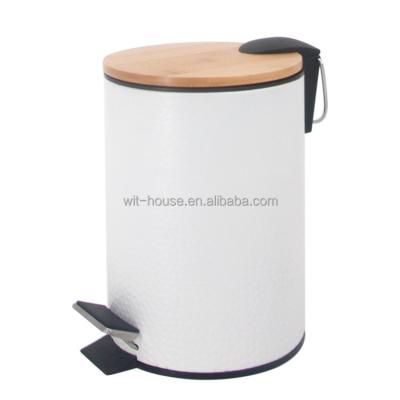 China Sustainable Hotel Innovative Bamboo Cover Bamboo Trash Can for sale