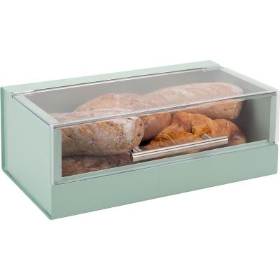 China Viable Bakery Custom Color Logo Metal With Window Commercial Acrylic Bread Packaging Box for sale