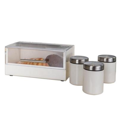 China Sustainable Kitchen For Home Multifunctional Chest Tea Canister Sets With Bread Box for sale