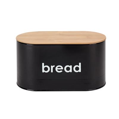 China Sustainable Hot Sales Silk Screen Printing Kitchen Bread Box Wooden Metal for sale