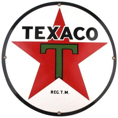 China China Vintage TEXACO Porcelain Sign Pump Dish Enamel Plates for sale