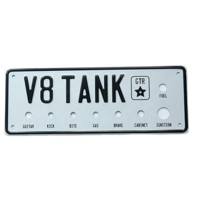 China Iron Metal Logo Embossed Reflective Custom Car Decorative Aluminum License Plate for sale