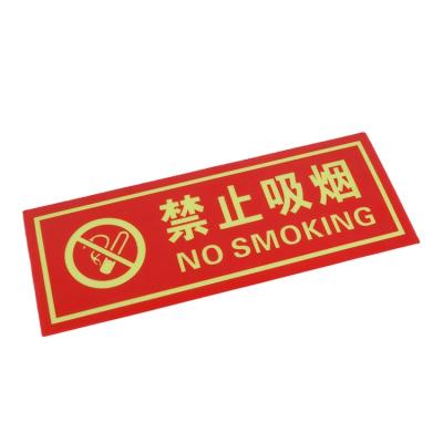 China Safety Signs PVC Glow in the Dark Customized Luminous Safety Warning Sign Label Sticker No Smoking Label for sale