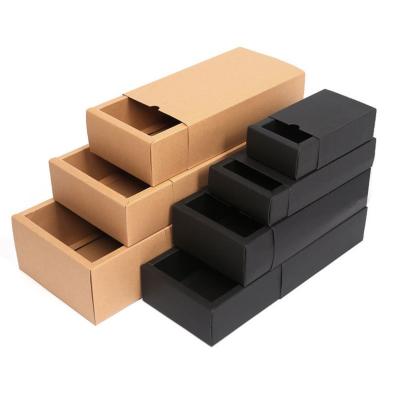 China Recycled Materials Kraft Paper Gift Box Custom Printed Drawer Slide Style Kraft Paper Tea Packaging Box for sale