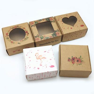 China Recycled Materials Fancy Kraft Paper Custom Soap Box Packaging With Window for sale