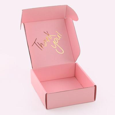 China Recycled Materials Custom Logo Printed PINK Corrugated Paper Mailing Packet Boxes Small Mailing Boxes Custom Logo Printed Boxes For Gifts for sale