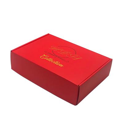 China Recycled Materials Logo Packaging Braids Hair Wig Custom Boxes Red Colored Mailing Corrugated Paper Mailing Eyelash Gift Box for sale