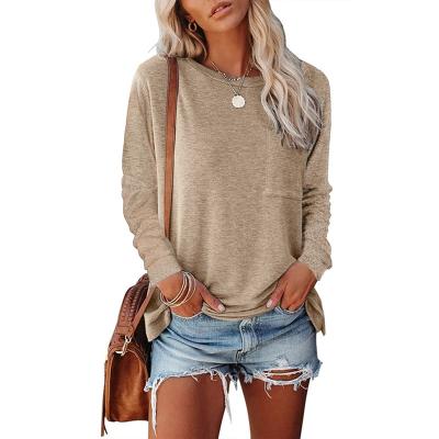 China Anti-wrinkle Women's Crewneck Sweatshirts Loose Fit Tops For Women Long Sleeve Shirts Pullover for sale