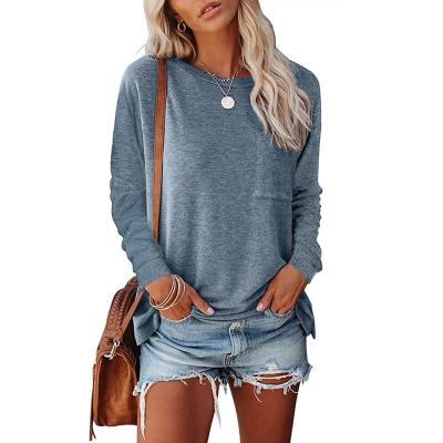 China Anti-wrinkle Women's Crewneck Sweatshirts Loose Fit Tops For Women Long Sleeve Shirts Pullover for sale