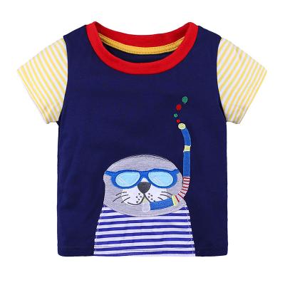 China Breathable Baby Boy Sets Summer Girls Clothes Sets Short Sleeve T-shirt+Short Pants Cotton Sports Suits Cartoon Shark Kids Clothing for sale