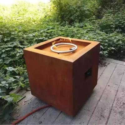 China Fogo de gás Pit Table de Heater Square Corten Steel Propane do jardim do quintal à venda