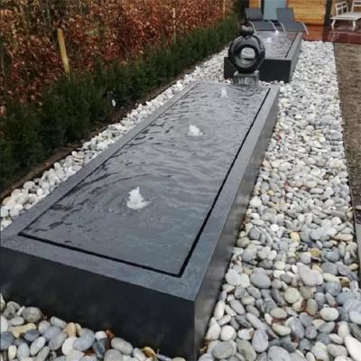 China Fonte de água em pó revestido de metal preto jardim mesa de água de aço leve retângulo à venda