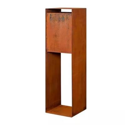 China Outdoor Waterproof Metal Post Office Box Key Lock Corten Steel Mailboxes for sale