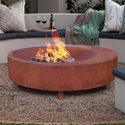 China 100cm Buitengewoon brede Openlucht Ronde Houten Brandende Roestbrand Pit Bowl For Camping Te koop