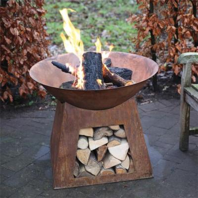 China Moderne Klassieke Ontwerproest om Corten-Staalbrand Pit Bowl With Square Stand Te koop