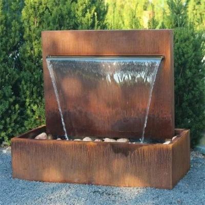 Cina Caratteristica d'acciaio dell'acqua dello stagno di Rusty Metal Waterfall Free Standing Corten del giardino in vendita