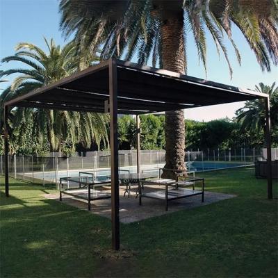 China Garden Roof Design Art Outdoor Steel Frame Pergola Metal Pavilion Gazebo for sale