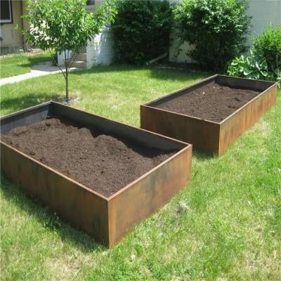 China Outdoor Metal Lawn Border Vegetables Grow Corten Steel Garden Planter Raised Bed for sale